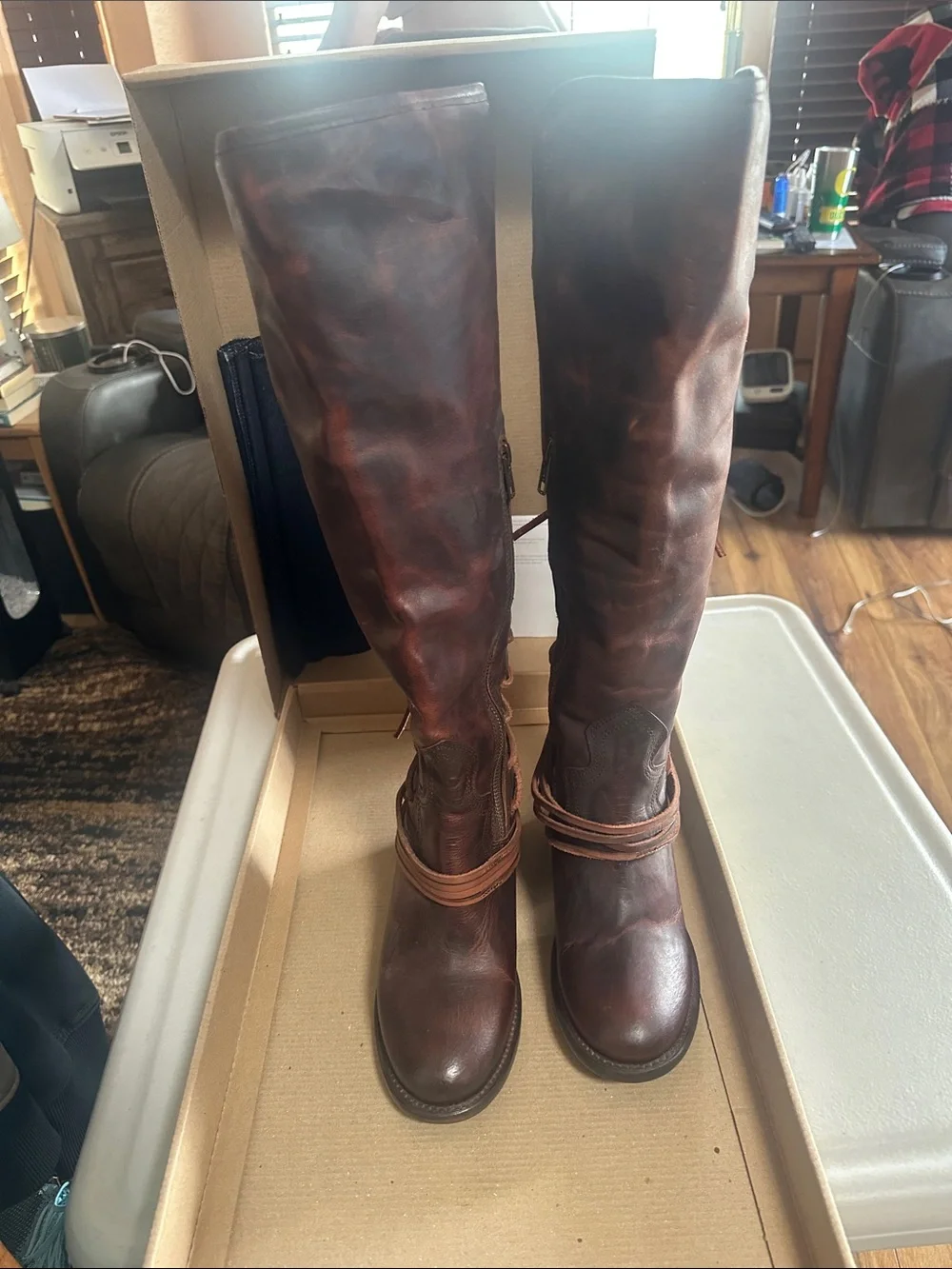 Freebird Boots Women’s Tall Lace-Up Leather Boots in Brown